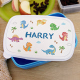 Personalised Blue Dinosaur Name Lunch Box: 1 - Lunch Boxes & Bags By Gift Moments