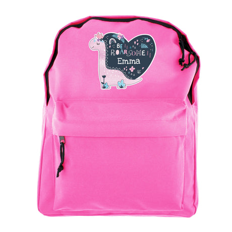 Personalised Pink Dinosaur Backpack: 5 - Kids Bags By Gift Moments