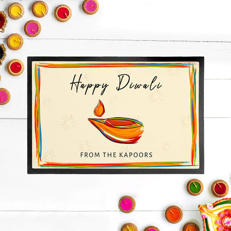 Personalised Diwali Colourful Light Doormat: 2 - Doormats By Gift Moments