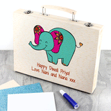 Personalised Diwali Elephant Colouring Set Default Title - Pencil Cases & Sets at Gift Moments