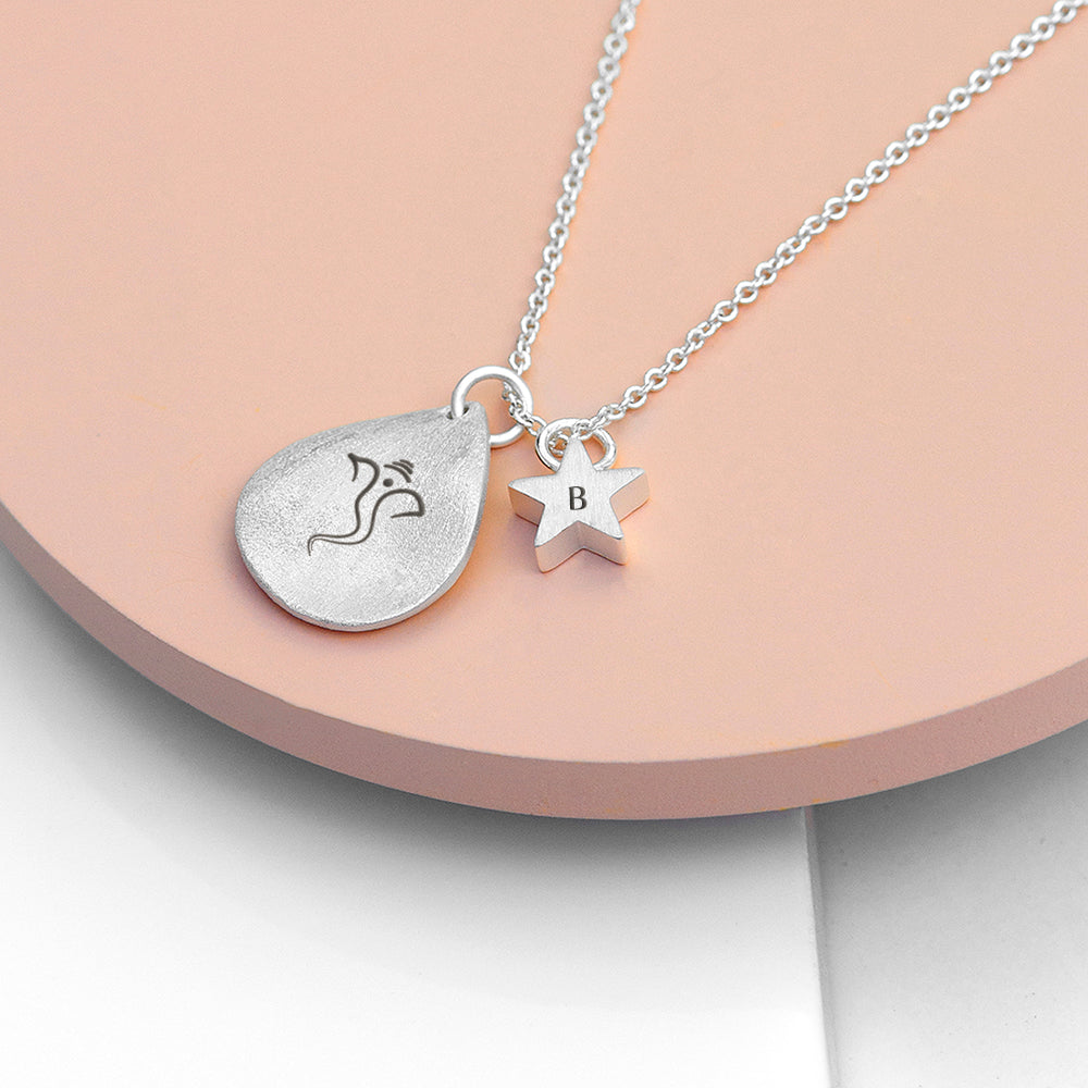 Personalised Diwali Petal Ganesh Necklace Silver - Jewellery at Gift Moments