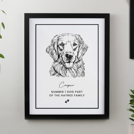 Personalised Dog Breed Framed Prints: 2 - Black - Framed Prints By Gift Moments