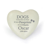 Personalised Dog Pawprints Heart Memorial Stone: 2 - Memorials By Gift Moments