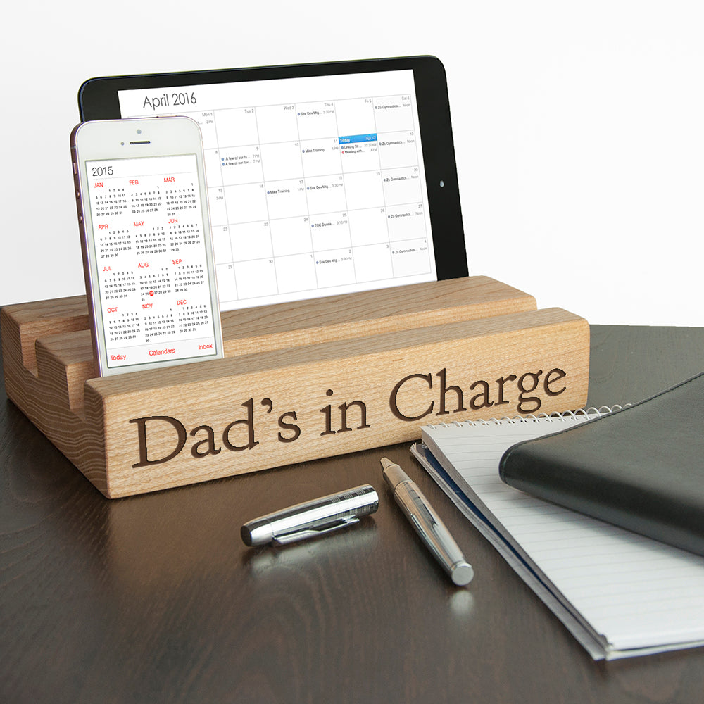 Personalised Double Tablet Desk Holder: 1 - Block - Tech Accessories By Gift Moments