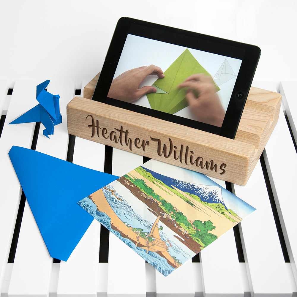 Personalised Double Tablet Desk Holder: 2 - Handwriting - Tech Accessories By Gift Moments