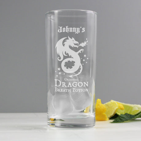 Personalised Dragon Breath Potion Glass: 3 - Highball Glasses By Gift Moments