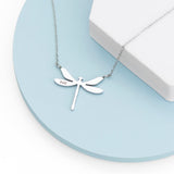 Personalised Silver Dragonfly Necklace: 4 - Necklaces By Gift Moments