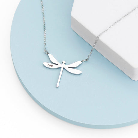 Personalised Silver Dragonfly Necklace: 4 - Necklaces By Gift Moments