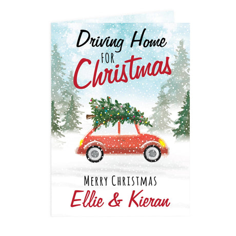 Personalised Driving Home for Christmas Card: 3 - Greeting Cards By Gift Moments