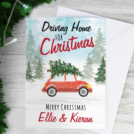 Personalised Driving Home for Christmas Card: 1 - Greeting Cards By Gift Moments