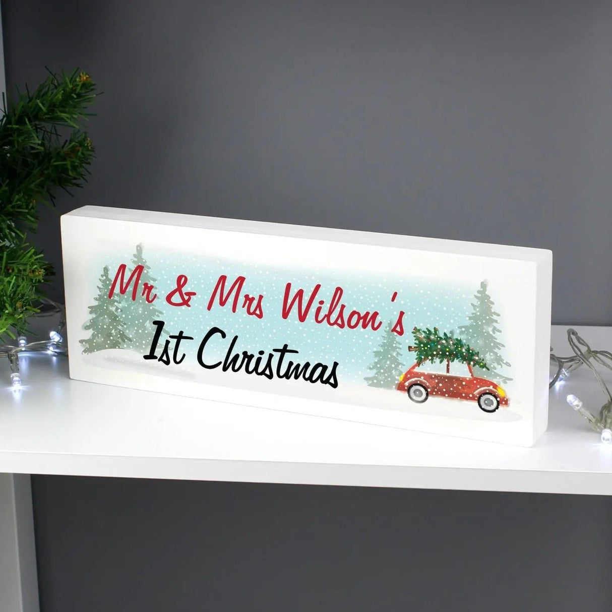 Personalised Driving Home For Christmas Sign: 1 - Christmas Decorations By Gift Moments