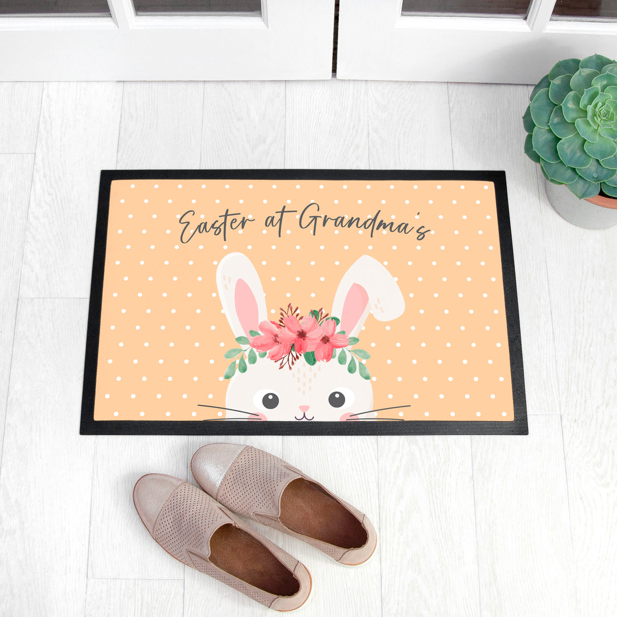 Personalised Easter Rabbit Indoor Doormat Default Title - Doormats at Gift Moments