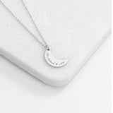 Personalised Crescent Moon Eid Mubarak Necklace: 5 - Silver - Necklaces By Gift Moments