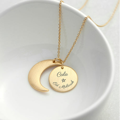 Personalised Eid Mubarak Moon and Sun Necklace: 4 - Necklaces By Gift Moments