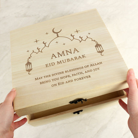 Personalised Wooden Keepsake Box for Eid: 4 - Keepsake Boxes By Gift Moments