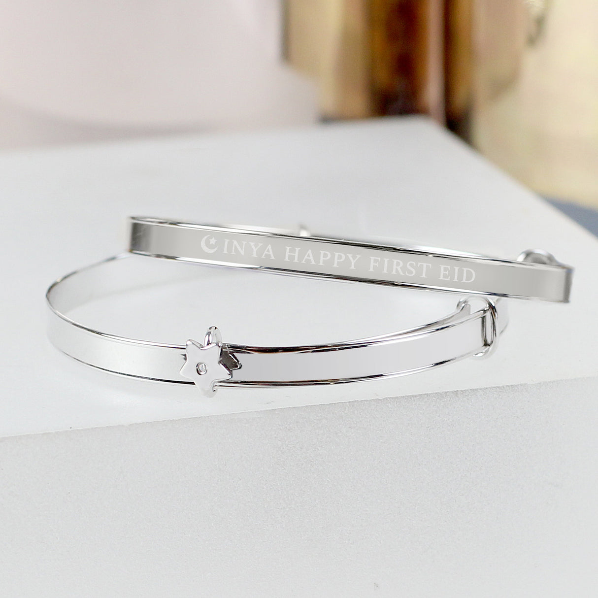 Personalised Sterling Silver Diamante Star Bracelet: 3 - Bracelets By Gift Moments