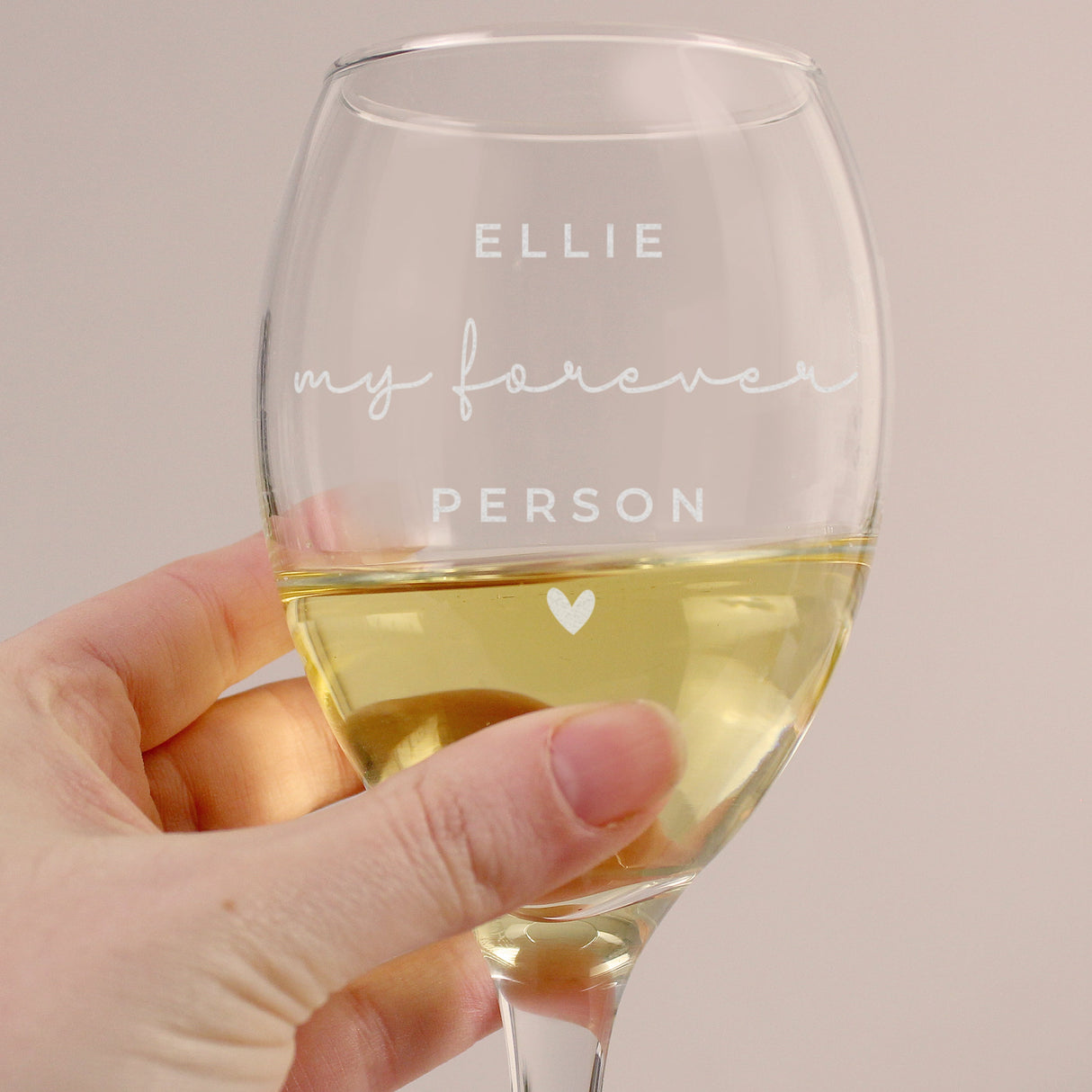 Personalised Elegant Heart Wine Glass: 1 - Wine Glasses By Gift Moments