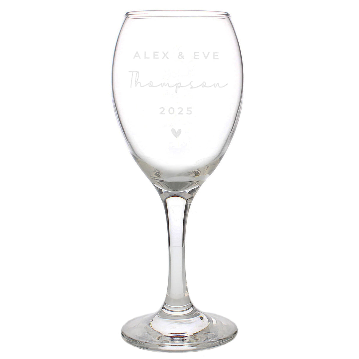 Personalised Elegant Heart Wine Glass: 5 - Wine Glasses By Gift Moments