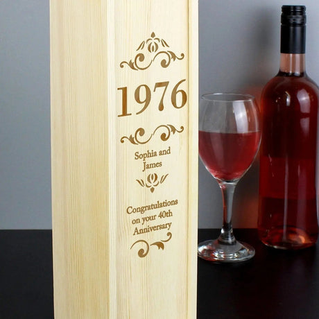 Personalised Wooden Wine Bottle Gift Box: 2 - Barware By Gift Moments