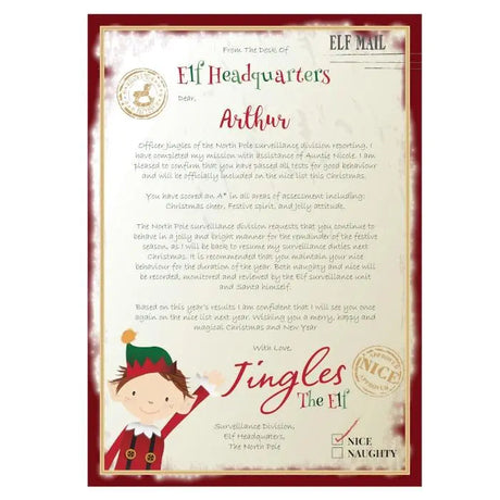 Personalised Elf Surveillance Christmas Letter: 5 - By Gift Moments