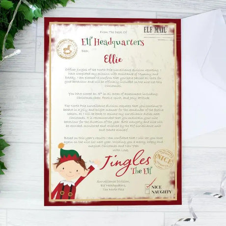 Personalised Elf Surveillance Christmas Letter: 1 - By Gift Moments