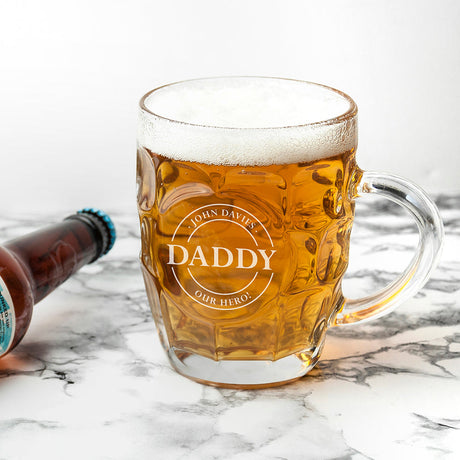 Personalised Dimpled Beer Glass Stein: 1 - Beer Glasses By Gift Moments