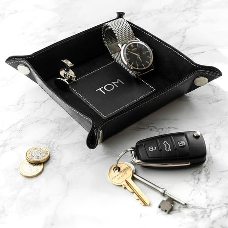 Personalised Luxury Leather Valet Tray: 7 - Storage By Gift Moments