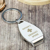 Personalised Emergency Bottle Opener Keyring: 2 - Barware By Gift Moments