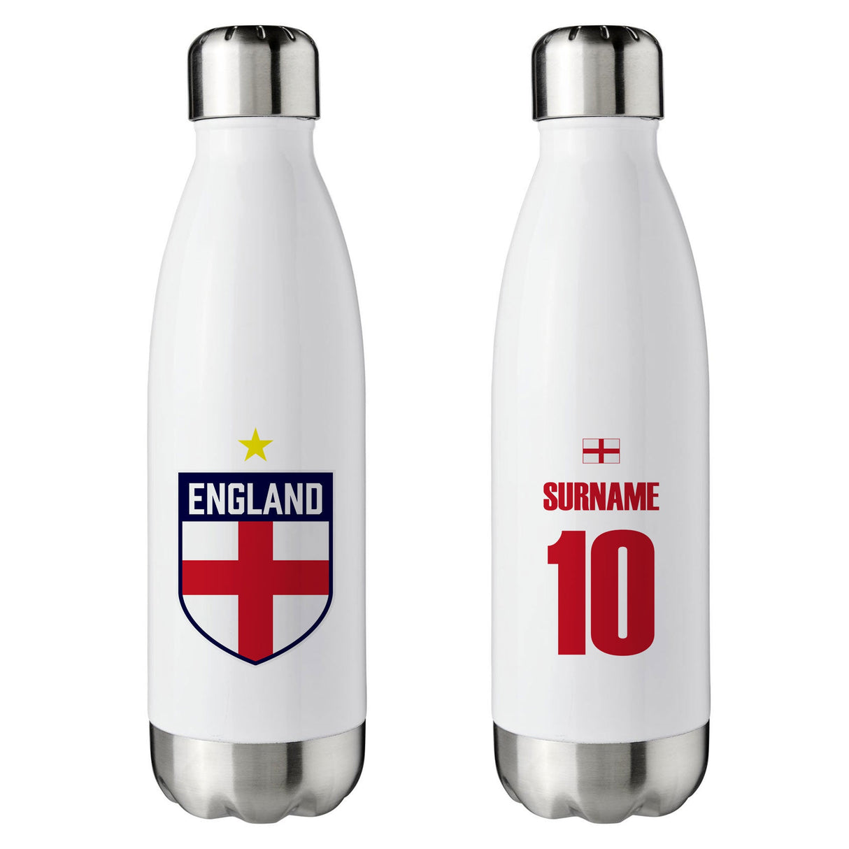 Personalised England Insulated Water Bottle: 1 - Water Bottles By England