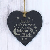 Personalised Slate Heart Decoration: 1 - Decorations By Gift Moments