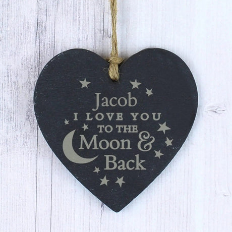 Personalised Slate Heart Decoration: 1 - Decorations By Gift Moments