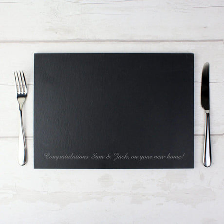 Personalised Engraved Slate Dining Placemat: 4 - Placemats By Gift Moments