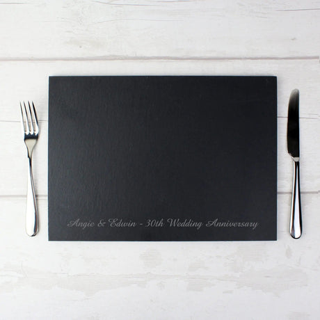 Personalised Engraved Slate Dining Placemat: 1 - Placemats By Gift Moments