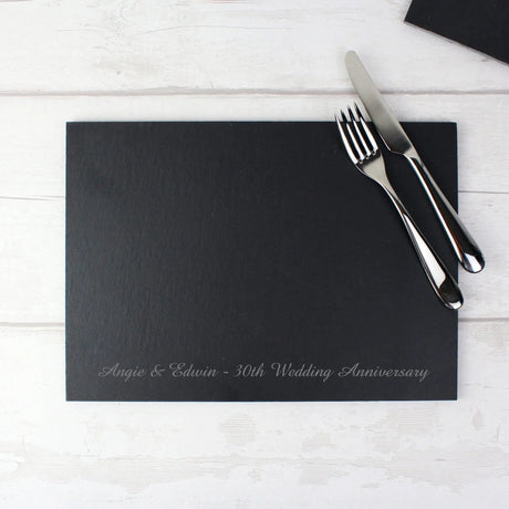 Personalised Engraved Slate Dining Placemat: 2 - Placemats By Gift Moments