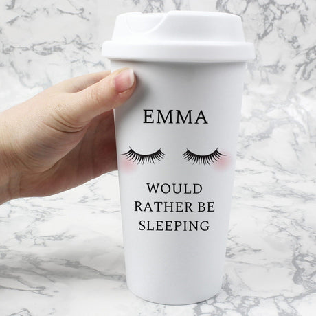 Personalised Eyelashes Travel Mug: 1 - Travel Mugs By Gift Moments