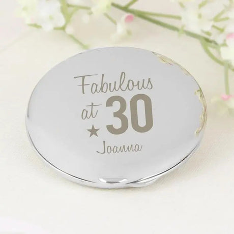 Personalised Fabulous Age Compact Mirror: 2 - Compact Mirrors By Gift Moments