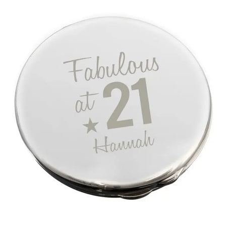 Personalised Fabulous Age Compact Mirror: 4 - Compact Mirrors By Gift Moments