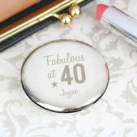 Personalised Fabulous Age Compact Mirror: 5 - Compact Mirrors By Gift Moments