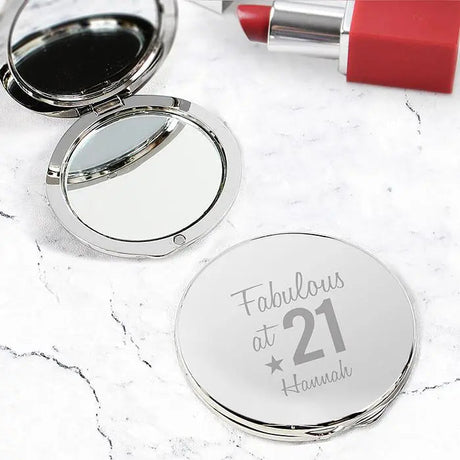 Personalised Fabulous Age Compact Mirror: 1 - Compact Mirrors By Gift Moments