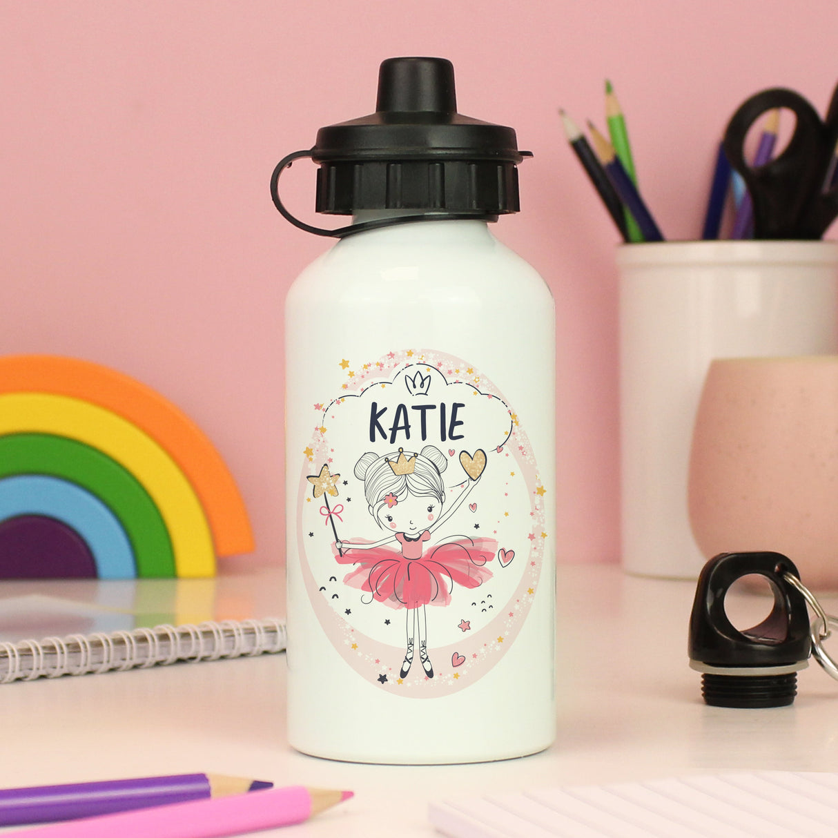 Personalised Fairy Aluminium Drinks Bottle: 4 - Kids Bottles By Gift Moments