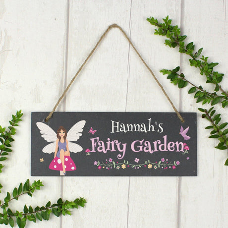 Personalised Fairy Garden Slate Hanging Plaque: 3 - Signs & Plaques By Gift Moments