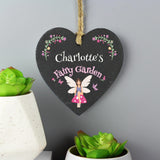 Personalised Fairy Garden Slate Heart Sign: 1 - Decorations By Gift Moments