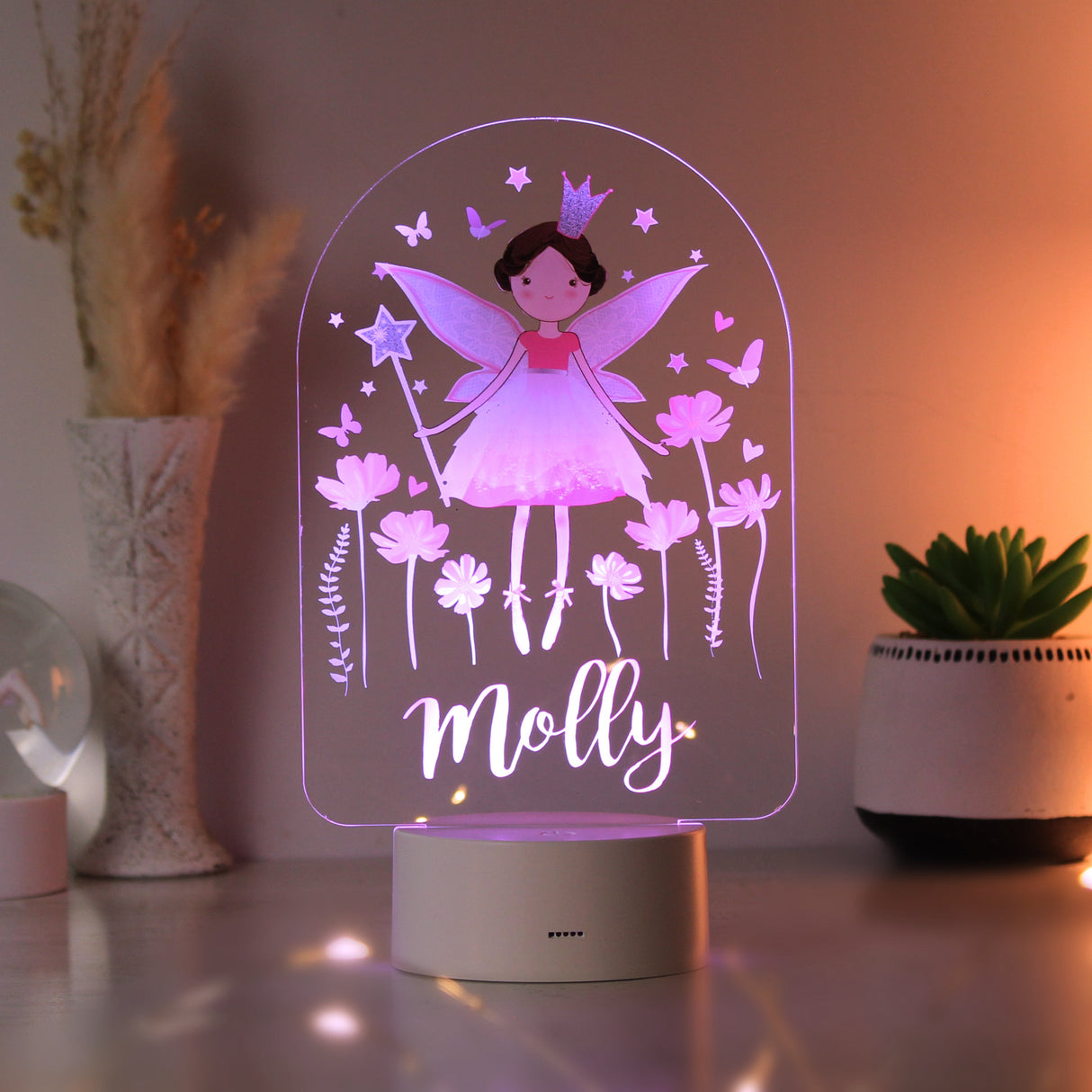 Personalised Colour Changing Fairy LED Night Light: 6 - LED Lighting By Gift Moments