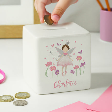 Personalised Fairy Princess Ceramic Money Box: 1 - Money Boxes By Gift Moments