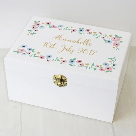 Personalised Fairytale Floral Keepsake Box: 4 - Keepsake Boxes By Gift Moments