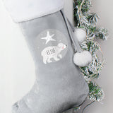 Personalised Silver Grey Polar Bear Stockings: 5 - Christmas Stockings By Gift Moments