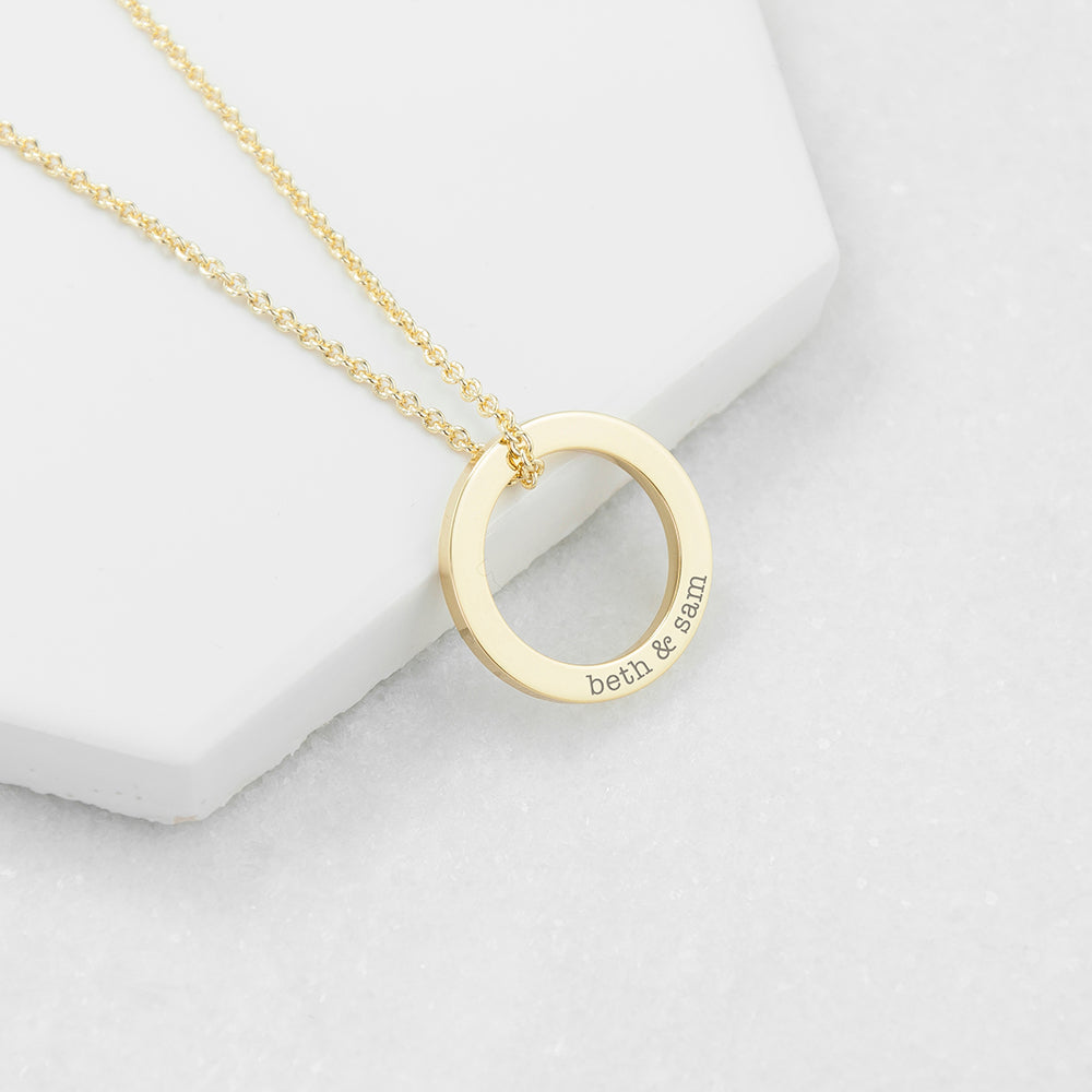 Personalised Family Ring Necklace: 1 - Gold - Necklaces By Gift Moments