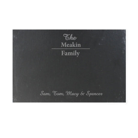 Personalised Family Slate Placemat: 4 - Placemats By Gift Moments