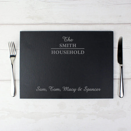 Personalised Family Slate Placemat: 1 - Placemats By Gift Moments