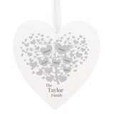 Personalised Family Tree Wooden Heart Decoration: 2 - Decorations By Gift Moments